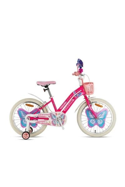 Geroni Butterfly 16 Jant Çocuk Bisikleti - Neon Pembe Beyaz Mavi